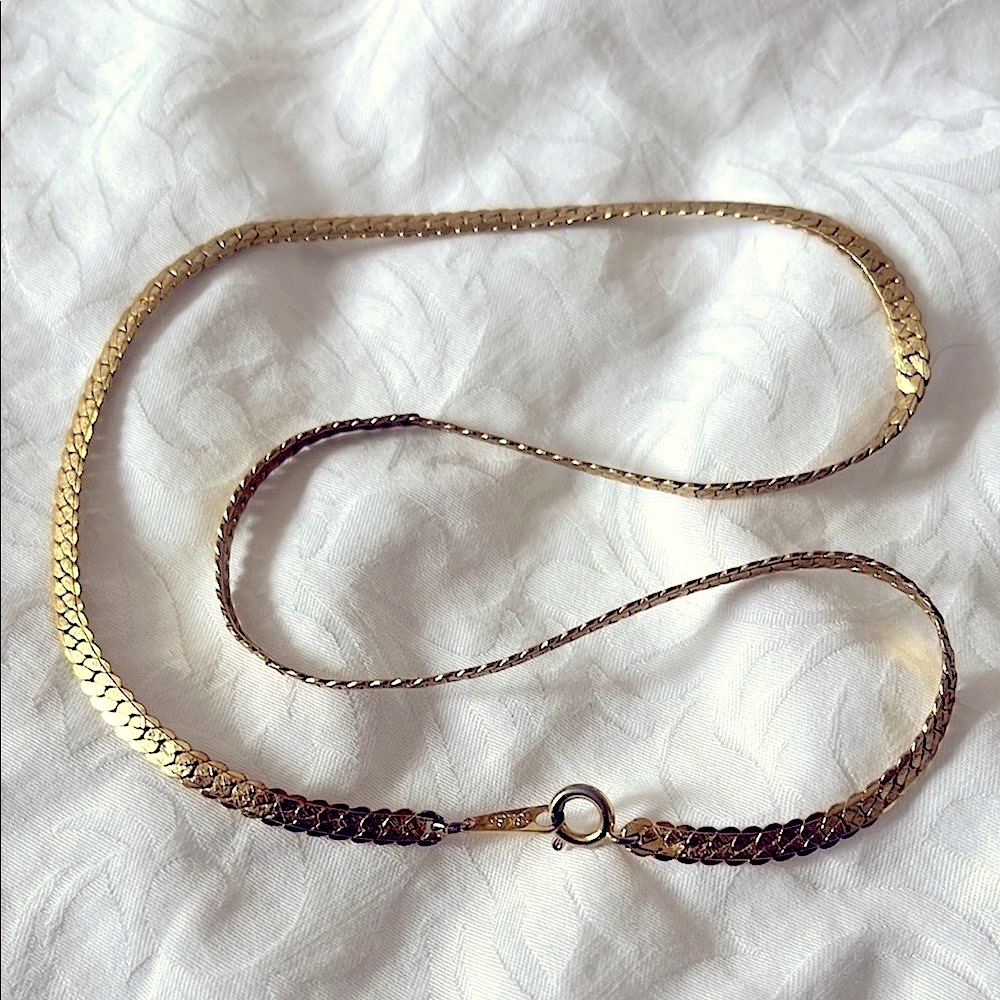 18K GF Vintage Herringbone Chain